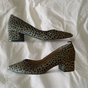 Leopard Print Block Heel Pumps